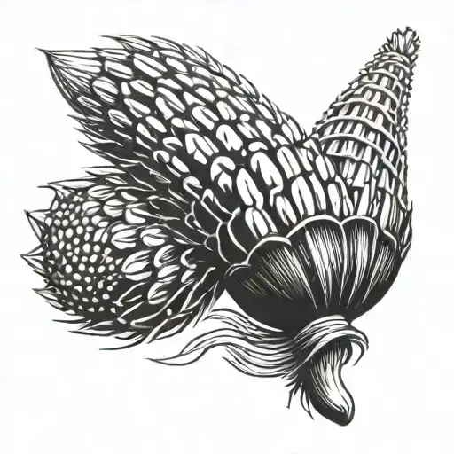 handmade shuttlecock made with corn stuff as a nice memory from a loved one tattoo design idea