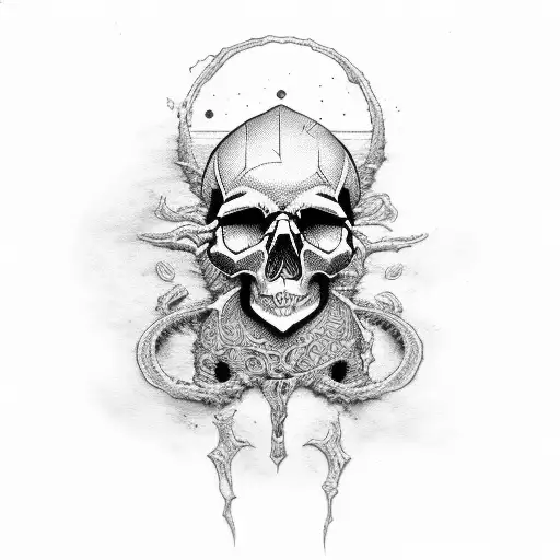 skull death mother grandmother cousin tattoo design idea