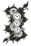 clock with eyes blue   tattoo design idea