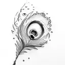 peacock feather and flute tattoo design idea