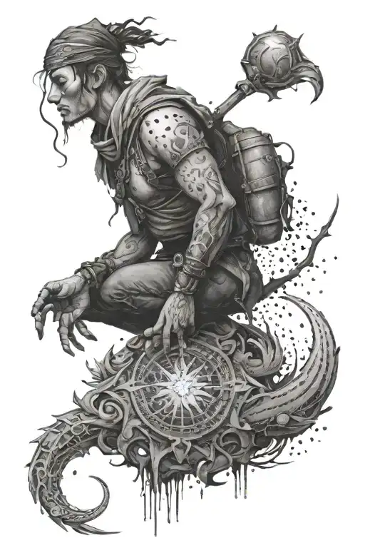 a seeker who has lost much but strives to find a miracle tattoo design idea