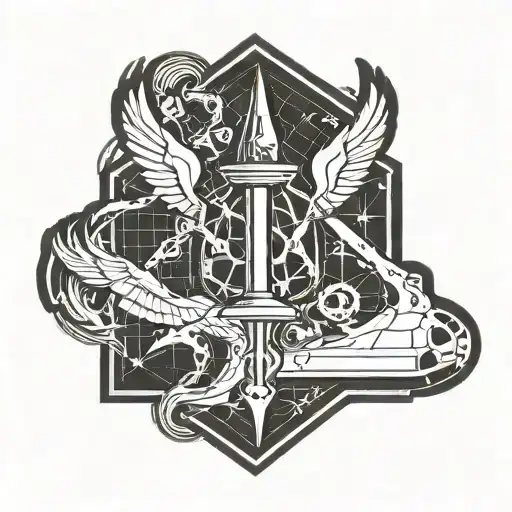 air force tattoo with science equation intertwined—kind of "dark (evil)". tattoo design idea