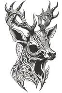Deer skull tattoo design idea
