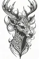 Deer skull tattoo design idea