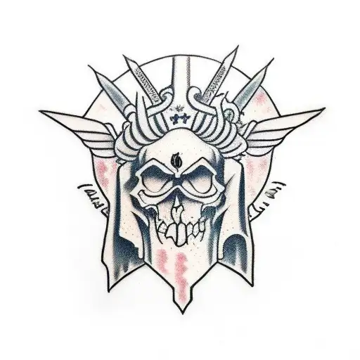 Hades God of under world logo tattoo design idea