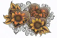 hearts , Taylor swift, sunflower   tattoo design idea
