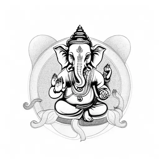 Ganesh Buda  tattoo design idea