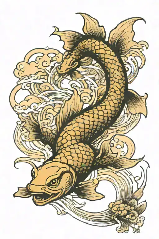carp leaping in the gate transforming into a dragon tattoo design idea
