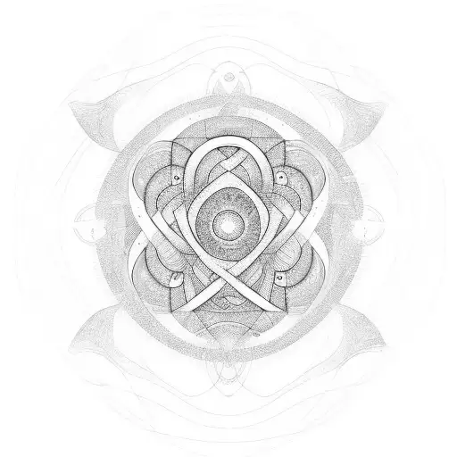 abstrait wave line tattoo design idea