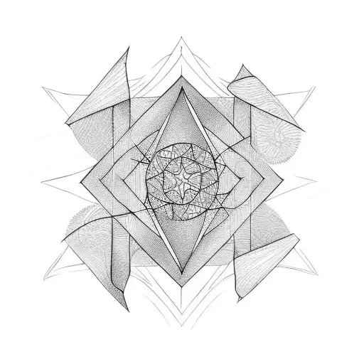 square with wave abstrait Line tattoo design idea