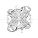 abstrait wave line tattoo design idea