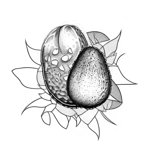 avocado pit tattoo design idea
