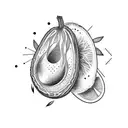 avocado pit growing tattoo design idea