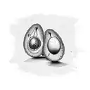 avocado pit growing roots tattoo design idea