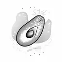 avocado pit growing roots tattoo design idea
