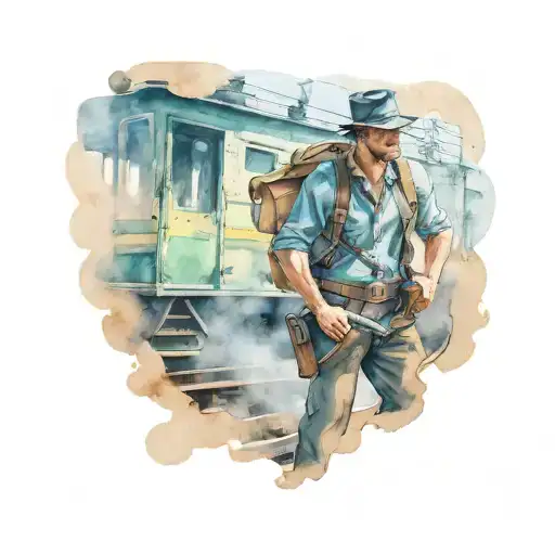 arthur morgan robbing a train passing tattoo design idea