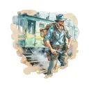 arthur morgan robbing a train passing tattoo design idea