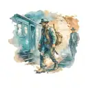 arthur morgan robbing a train passing tattoo design idea