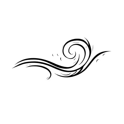 a wave of spiraling wind tattoo design idea