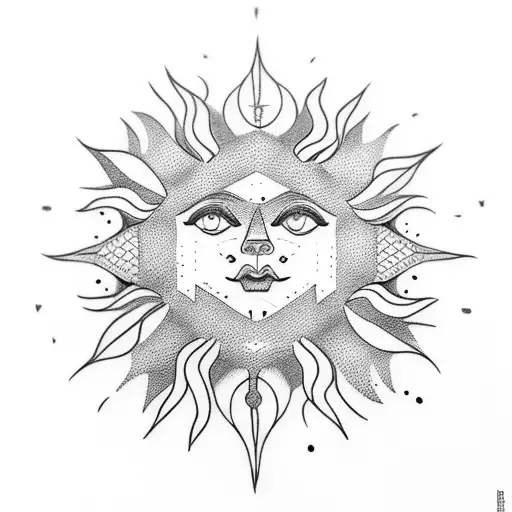 masculine sun simple tattoo design idea