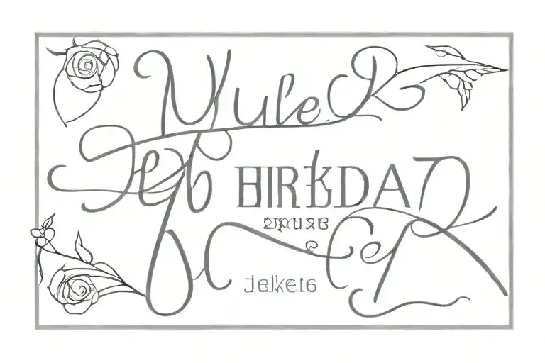 minimalist written name Julie with roman numeral birthday 4/8/2016 tattoo design idea