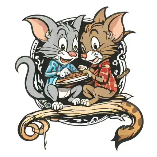 tom and jerry tattoo design idea