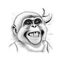 rock and roll monkey tattoo design idea