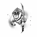 rock and roll monkey tattoo design idea