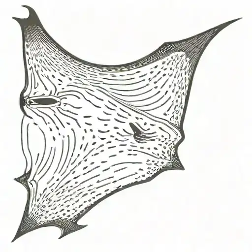 manta ray swimming underwater tattoo design idea