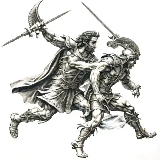 achilles versus hector tattoo design idea