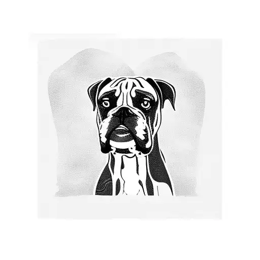 A boxer smoking a joint in a blackwork style tattoo design idea