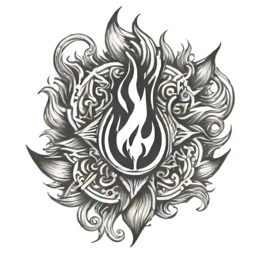 Fire Flame 🔥 With Forbidden Symbol 🚫 small tattoo design idea