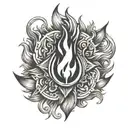 Fire Flame 🔥 With Forbidden Symbol 🚫 small tattoo design idea