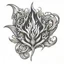 Fire Flame 🔥 With Forbidden Symbol 🚫 small tattoo design idea