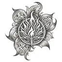 Fire Flame 🔥 With Forbidden Symbol 🚫 small tattoo design idea