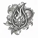 Fire Flame 🔥 With Forbidden Symbol 🚫 small tattoo design idea