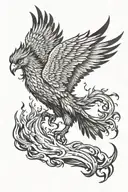 phoenix rising from flames tattoo design idea