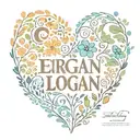 The names Erin, Logan, and Brianne in the shape of a heart tattoo design idea