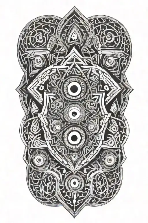 Sacred geometry with eyes tattoo design idea