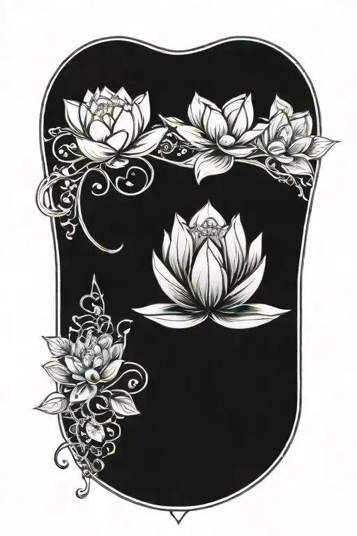 sacred geometry lotus flower blooming tattoo design idea