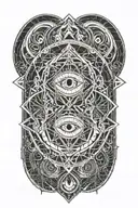 Sacred geometry with eyes tattoo design idea
