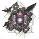 Japanese style, sacred geometry tattoo design idea