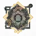 Japanese style, sacred geometry tattoo design idea
