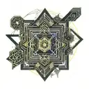 Japanese style, sacred geometry tattoo design idea