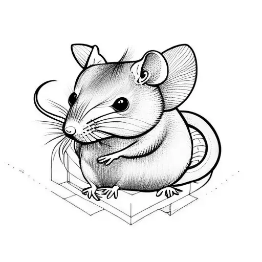 cute rat with wings tattoo design idea