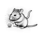 cute rat with wings tattoo design idea