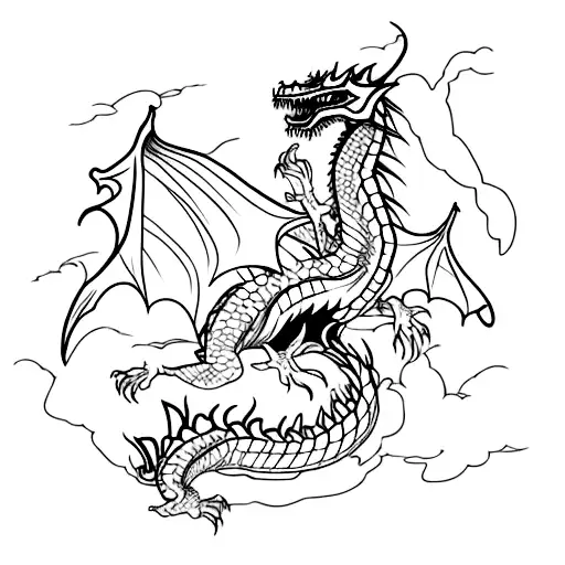 undead Dragon  tattoo design idea