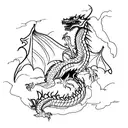 undead Dragon  tattoo design idea