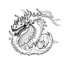 undead Dragon  tattoo design idea