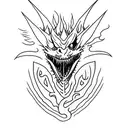 undead Dragon  tattoo design idea